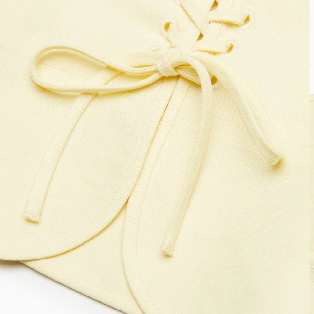 Aritzia Wilfred Santal Linen Bustier Blouse in Tapioca Yellow - Picture 4 of 5